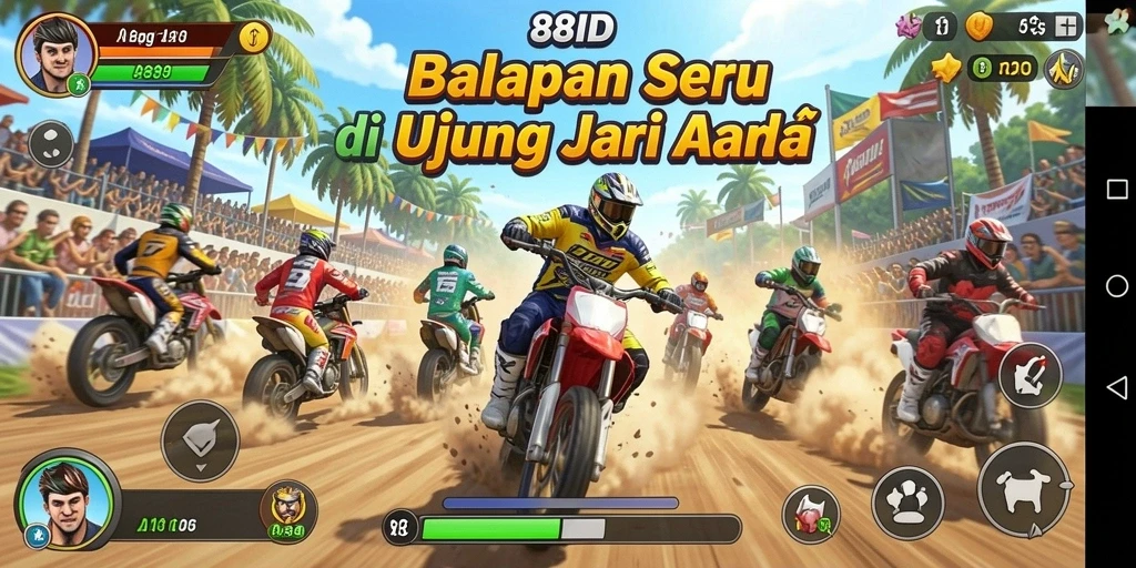 Lihat gameplay balapan mendebarkan di 88ID.