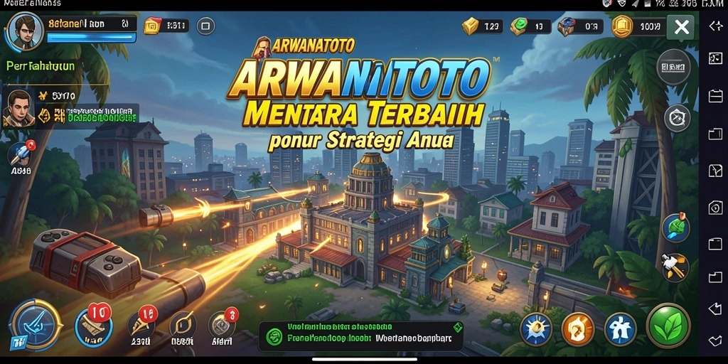 Tampilan menara dan pertempuran dalam ARWANATOTO yang menegangkan.