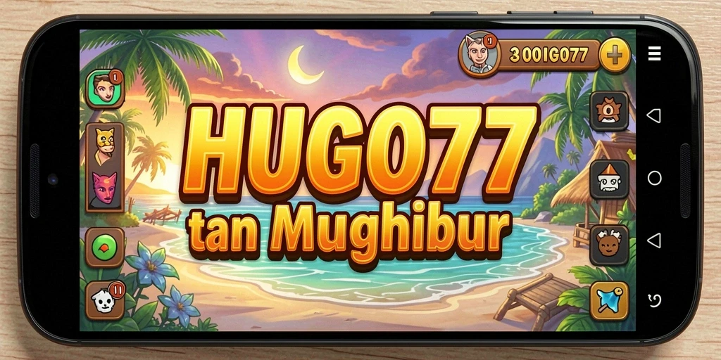 Tampilan gameplay HUGO77 yang menarik dan penuh warna.