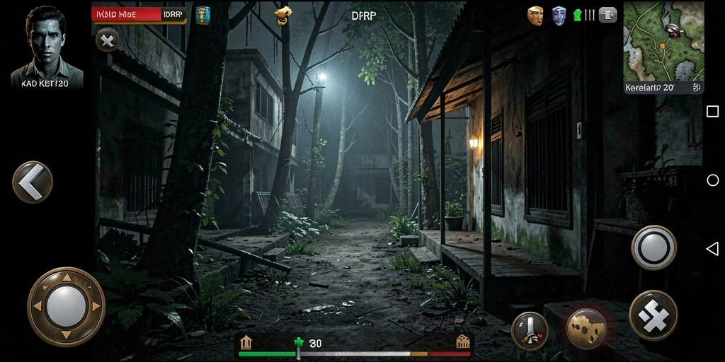 Screenshot gameplay menegangkan IDRRP, menampilkan suasana Horror yang mencekam.