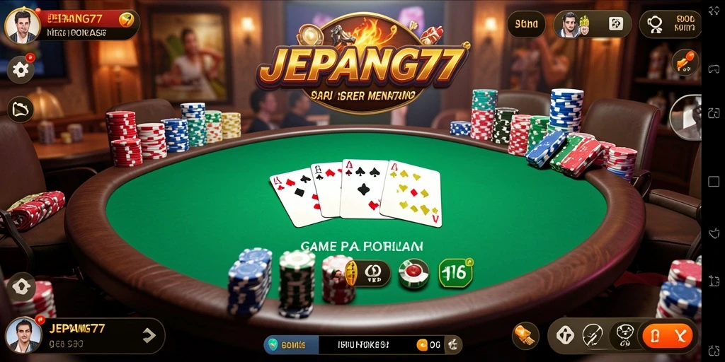 Tangkapan layar JEPANG77 menampilkan aksi seru permainan Poker.