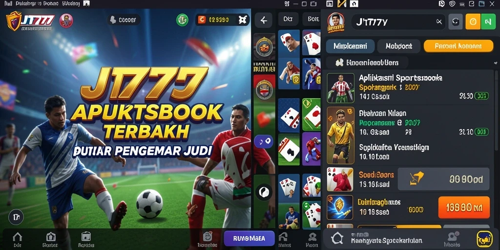 Screenshot JT777 menampilkan tampilan gameplay Sportsbook yang dinamis.