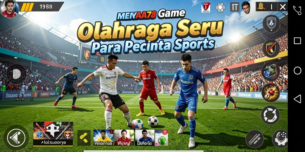 Screenshot gameplay MENYALA78 menunjukkan aksi seru di lapangan olahraga.