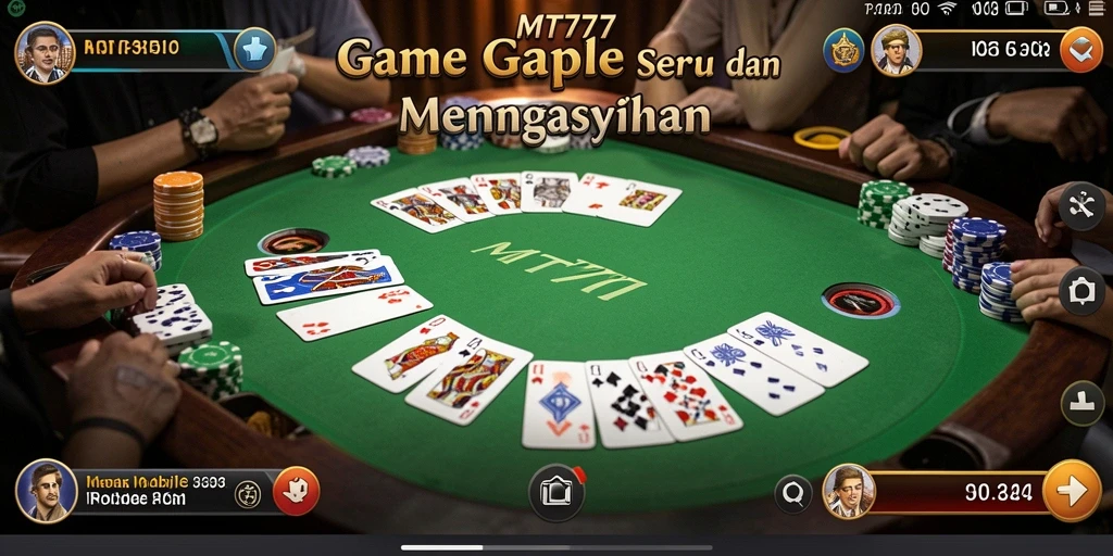 Tampilan screenshot MT777 menampilkan permainan Gaple yang seru