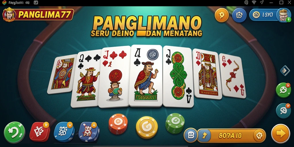 Tampilan gameplay seru dalam PANGLIMA77 saat bermain Domino.