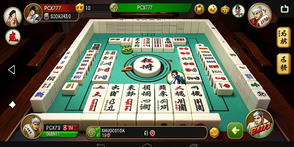 Tampilan gameplay di PCX777 dengan grafis Mahjong yang menarik.