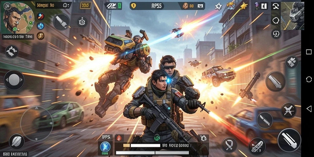 Tampilan menarik dari gameplay RP55 yang penuh aksi TPS.