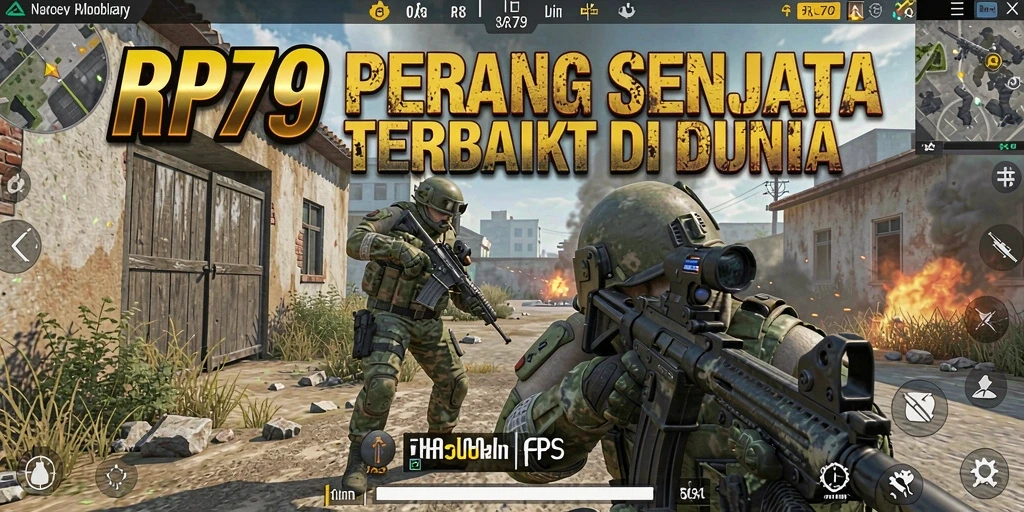 Screenshot menunjukkan aksi intens di battlefield RP79.