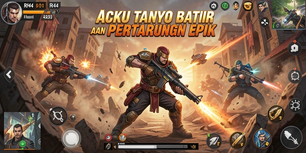 Screenshot gameplay RR44 yang menunjukkan aksi mendebarkan dan pertempuran intens.