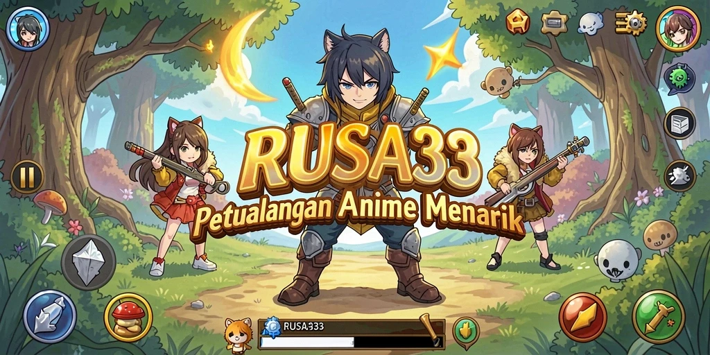 Tampilan gameplay RUSA33 dengan karakter anime yang menarik.