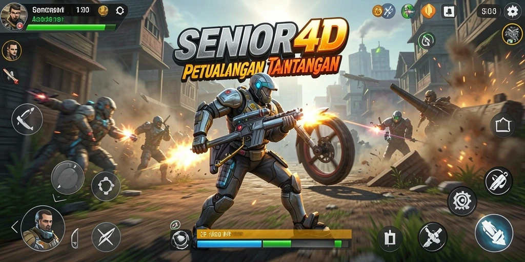 Tampilan gameplay SENIOR4D yang penuh aksi dan ketegangan.