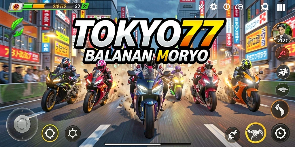 Gameplay seru di TOKYO77 dengan aksi balapan motor yang menantang.