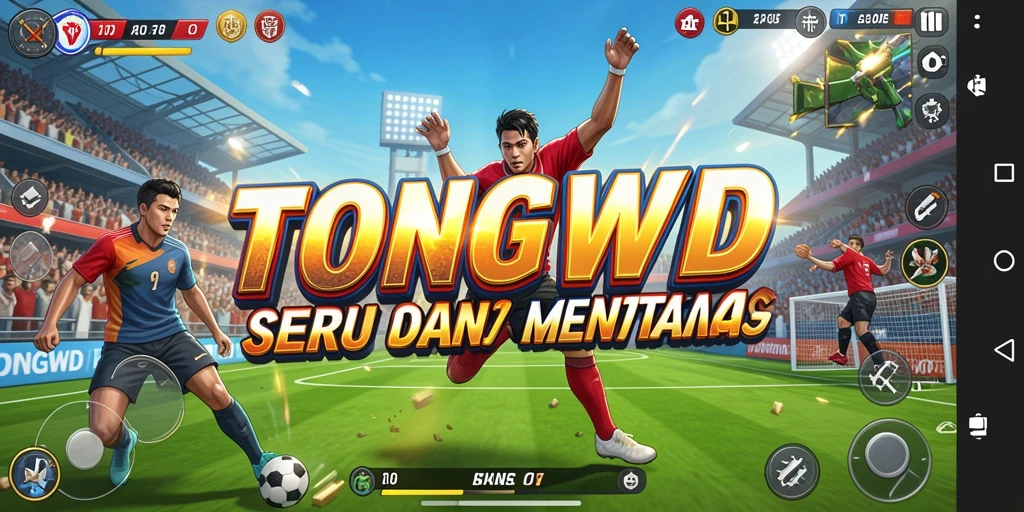 Tangkapan layar gameplay TONGWD dengan aksi seru dari pertandingan olahraga.