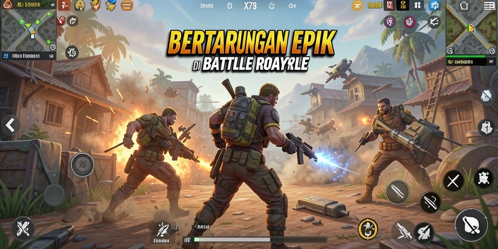 Gameplay mendebarkan X78 dalam pertarungan Battle Royale.